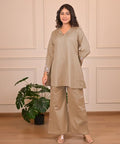 Buy SHIENZY Women Kurta with Pants | Stylish Co-Ord Set for Women | Straight Kurta Set | Short Kurti and Pant Latest Traditional & Casual Kurti Set (1666_BG_S) Beige at Amazon.in
