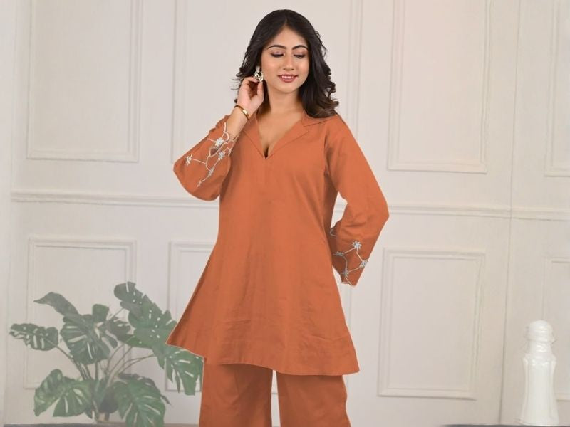 Buy SHIENZY Women Kurta with Pants | Stylish Co-Ord Set for Women | Straight Kurta Set | Short Kurti and Pant Latest Traditional & Casual Kurti Set (1666_BG_S) Beige at Amazon.in