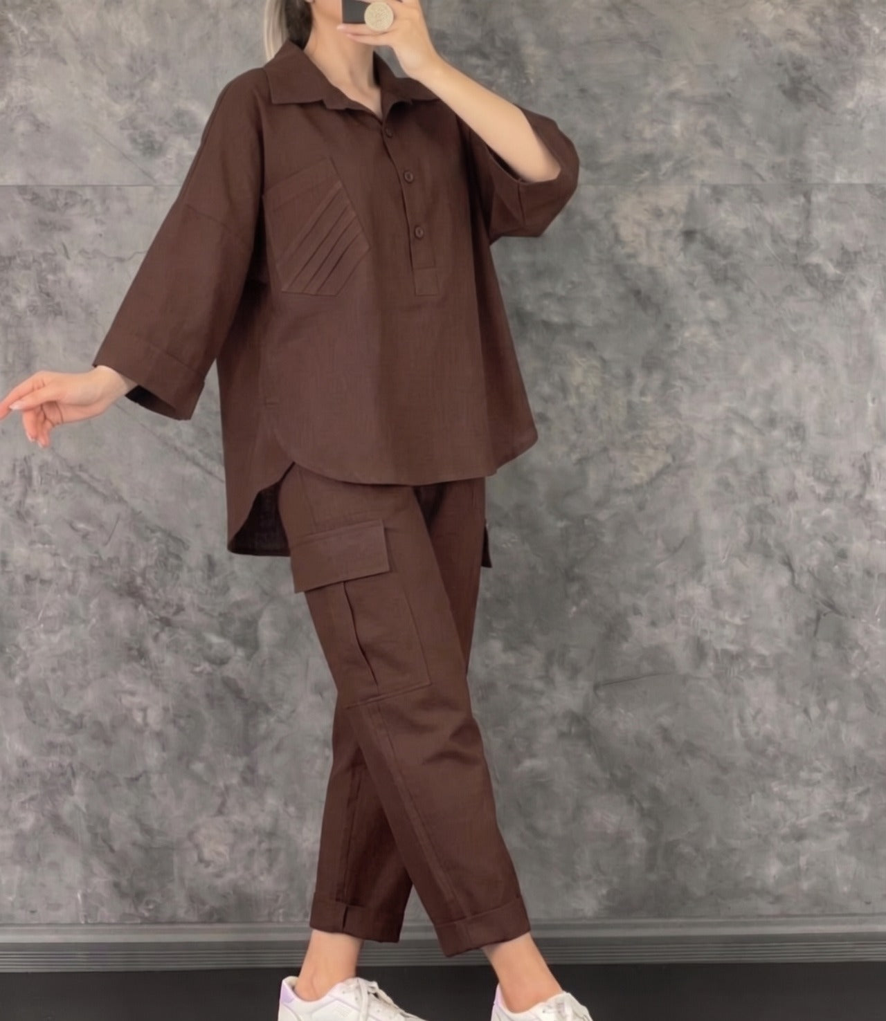 Behtareen aur Aaramda Green Linen Co-ord Set