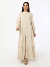Beige - Modest Dress