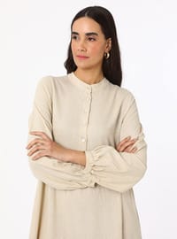Beige - Modest Dress