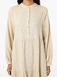 Beige - Modest Dress